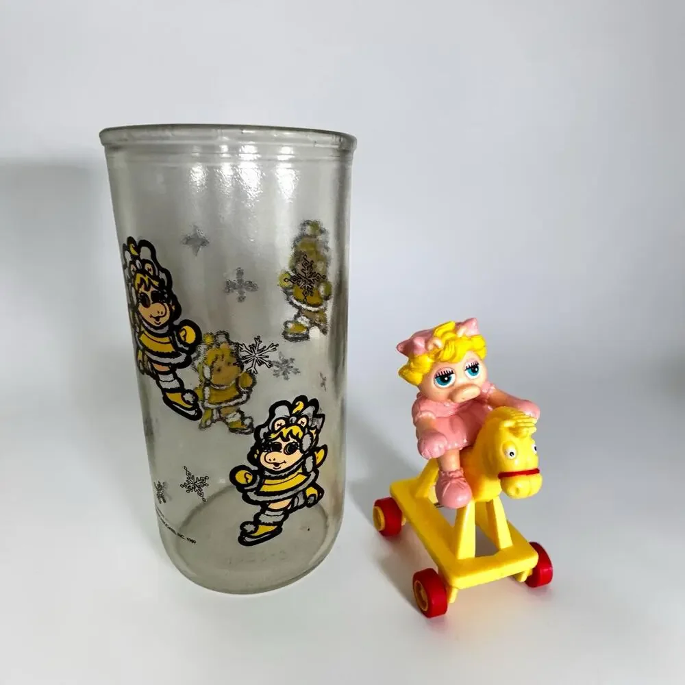 Vintage Muppet Babies Glass & Miss Piggy Horse Toy Lot | 1989 Henson Collectible